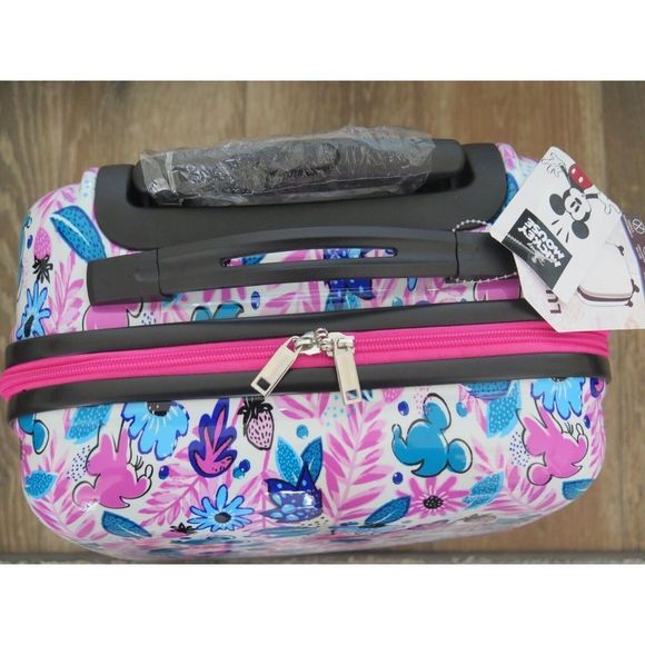 Disney Minnie/Mickey Mouse Hardshell Spinner Luggage 20” Upright Suitcase - Picture 9 of 12
